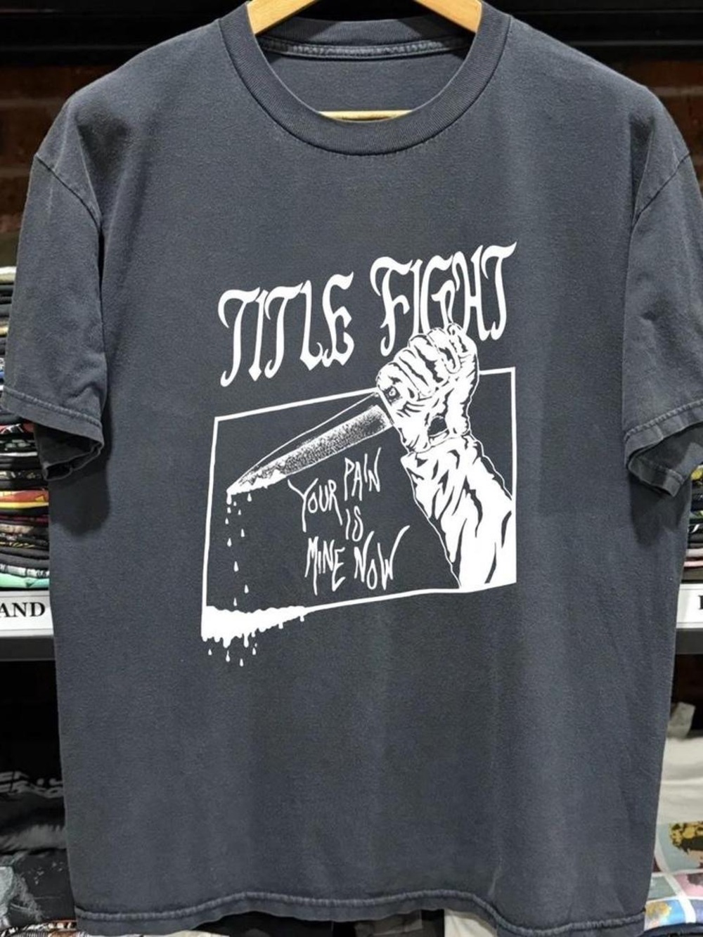 Gildan Black Short Sleeve Tee with White 'Title Fight' Graphic